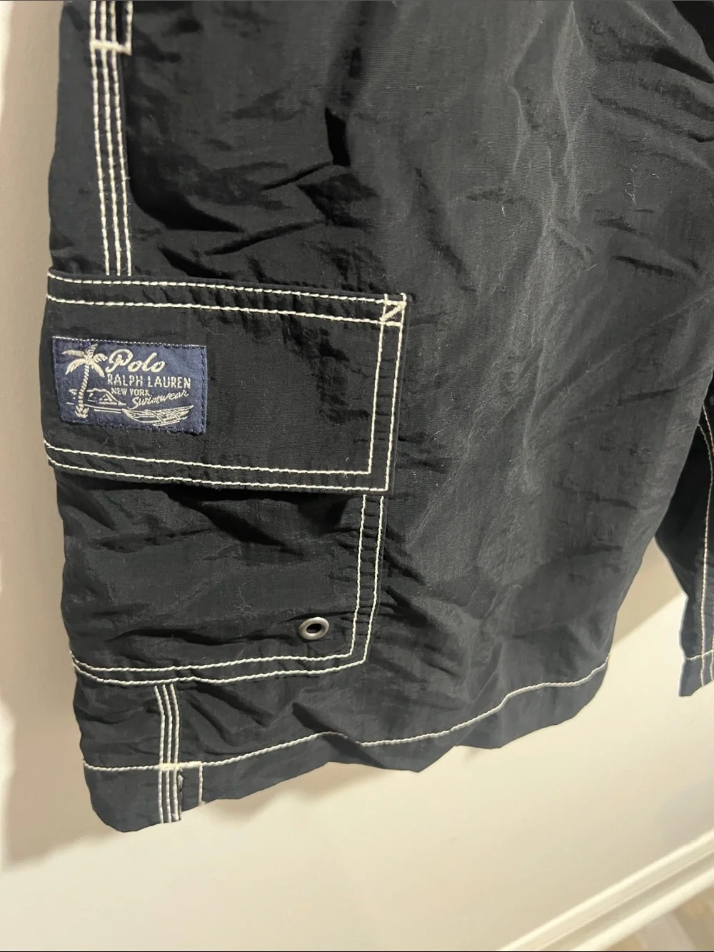 Vintage Polo by Ralph Lauren Men's Black Swim Trunk Board Shorts Size Small